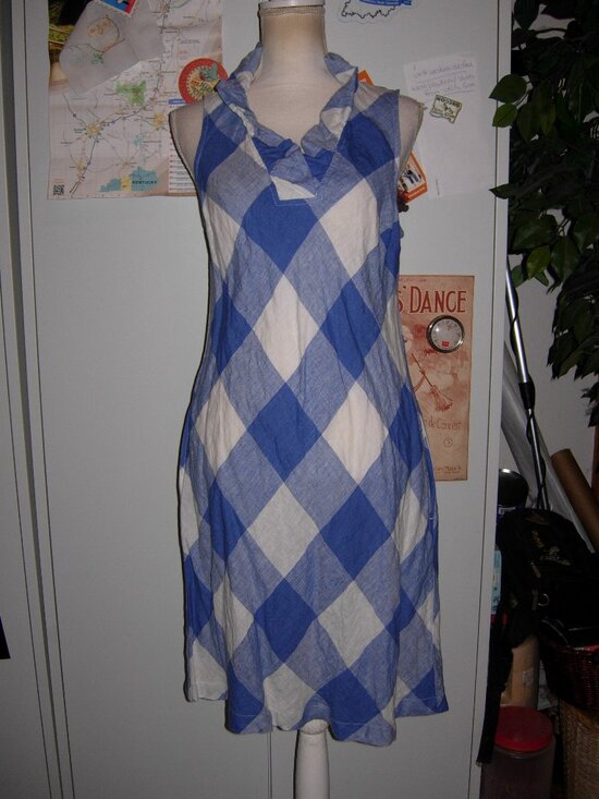 crown & ivy Dresses & Skirts - Crown & Ivy Sleeveless Gingham Linen Dress M